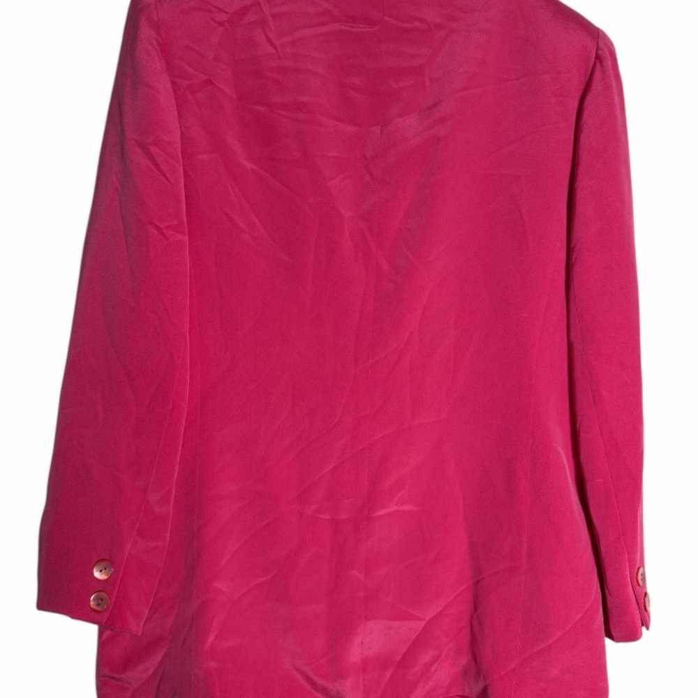 Jaeger 100% Silk Blazer - Office Chic - Vibrant Pink Classic Style - Size M - Picture 3 of 6